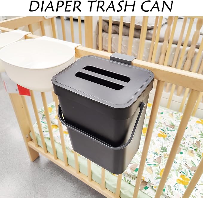 stonespace Kitchen Compost Bin for Countertop, Hanging Small Trash Can with Lid Under Sink for Kitchen Bathroom, Mountable Compost Bucket, Black - Image 6