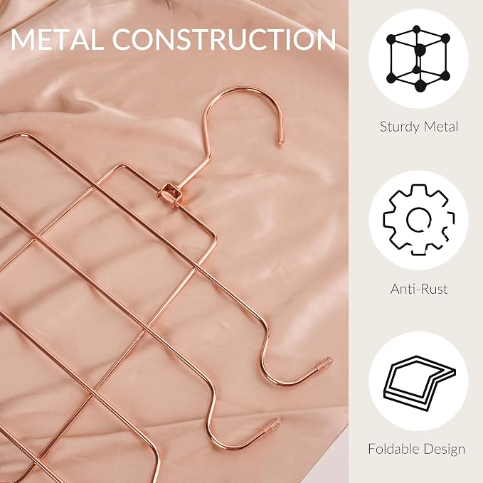 ZEDODIER 3 Pack Tank Top Hanger Space Saving, Bra Hangers for Closet Organizer, Hanging Bra Organizer Tank Tops Holder with 24 Hooks, Closet Organizers and Storage Small Space Solutions, Rose Gold - Image 7
