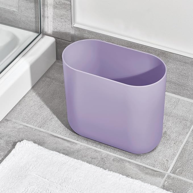 iDesign Small Slim Plastic Bathroom Trash Can, Garbage Can for Bedroom, Office, Desk, Dorm, Purple - Image 7