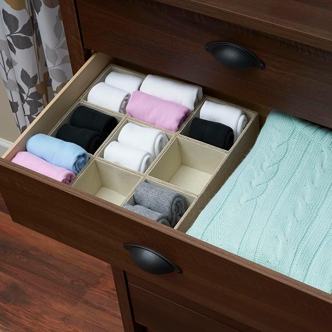 Household Essentials Brown 723-1 Deep 9 Section Drawer Organizer Box for Storage | 12 in x 12 in 3.13 - Image 2