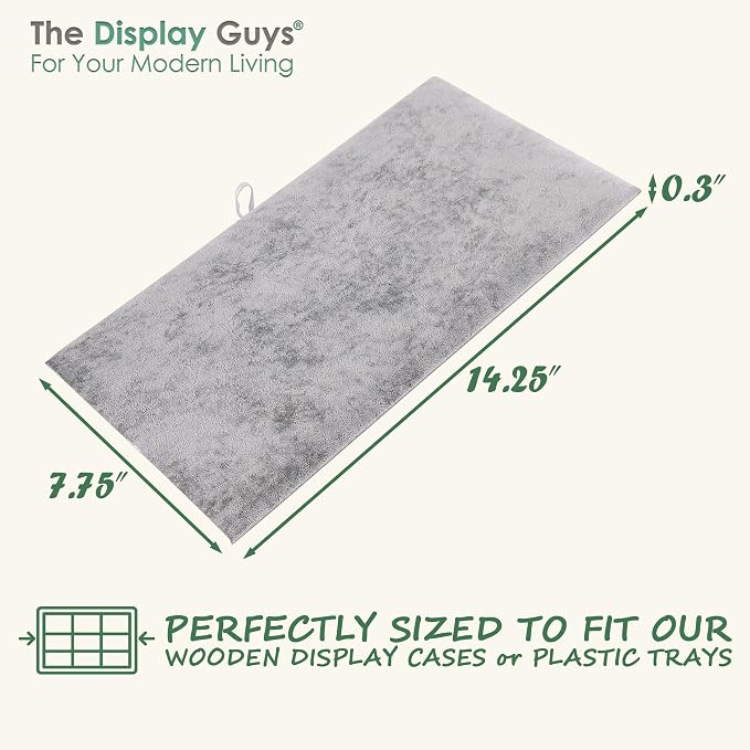 TheDisplayGuys For Your Modern Living 2-Pack Flat Foam Cushion Jewelry Display Pad Inserts - Velvet - Tray/Case Liners - Necklaces, Bracelets, Watches (Gray) by The Display Guys - Image 3