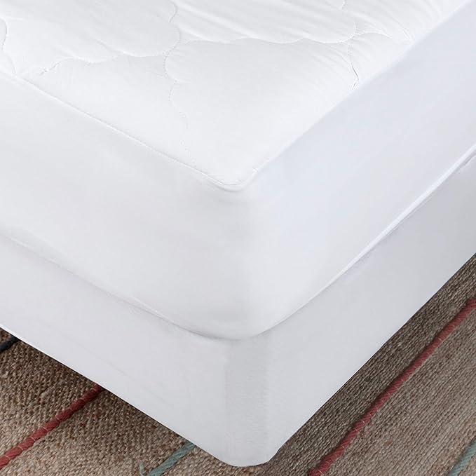 Micropuff Fitted Mattress Pad - California King Size (72" x 84") Mattress Pad - Soft and Comfortable Fitted Mattress Protector - Mattress Cover Stretches 15 to 18 Inches Deep - Easy to Wash