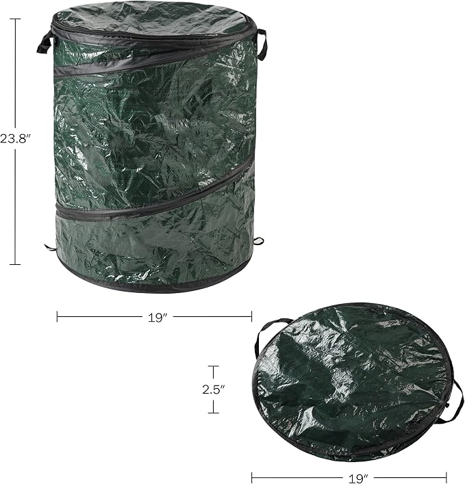 29.5-Gallon Pop Up Outdoor Garbage Can - Collapsible Trash Can for Parties, Yard Waste, or Laundry - Camping Accessories by Wakeman - Image 2