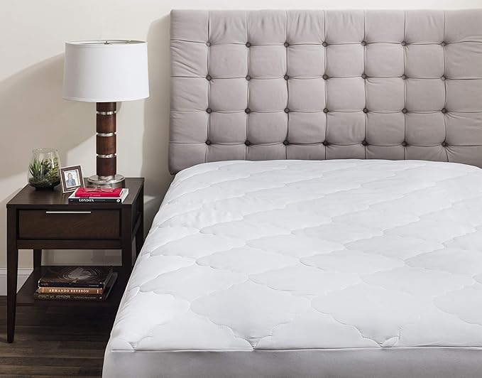 Micropuff Fitted Mattress Pad - California King Size (72" x 84") Mattress Pad - Soft and Comfortable Fitted Mattress Protector - Mattress Cover Stretches 15 to 18 Inches Deep - Easy to Wash