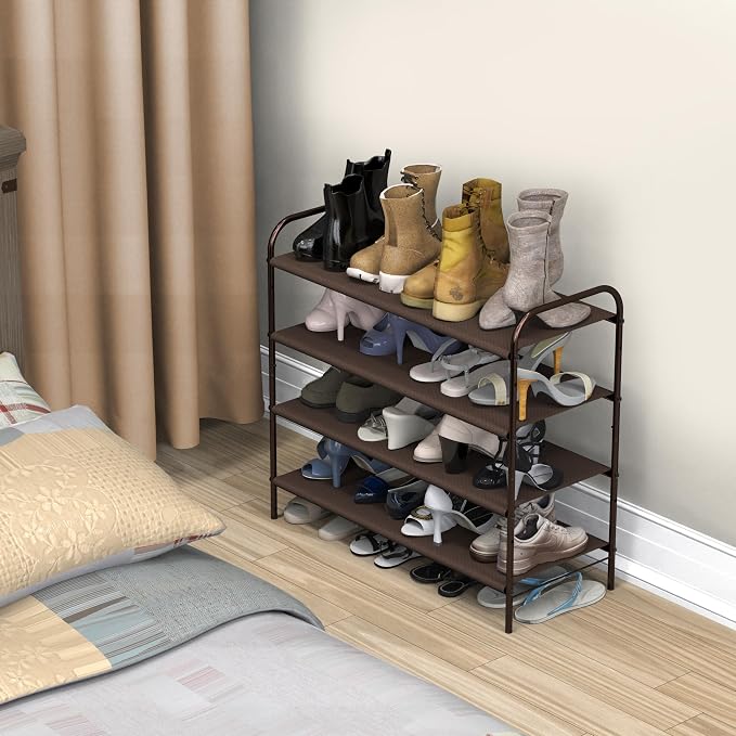 Simple Houseware 4-Tier Shoe Rack Storage Organizer, Bronze - Image 7