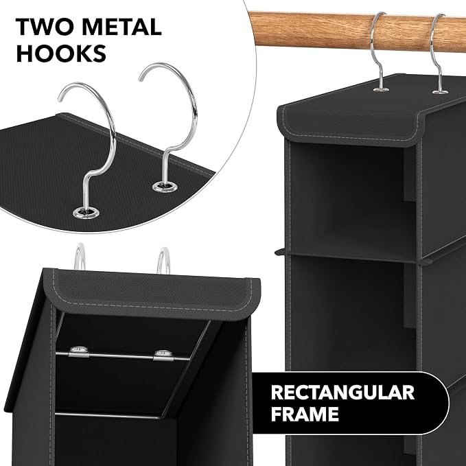 Simple Houseware 10 Shelves Closet Hanging Shoe Organizer, Black - Image 5
