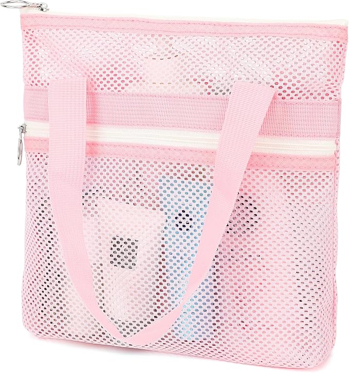 Fammart Mesh Shower Caddy Portable with Zipper & 2 Pockets - Quick Dry Shower Caddy Hanging for Travel Gym Camp Beach - Organizer Bag Bathroom Essentials for College Dorm by Fammart