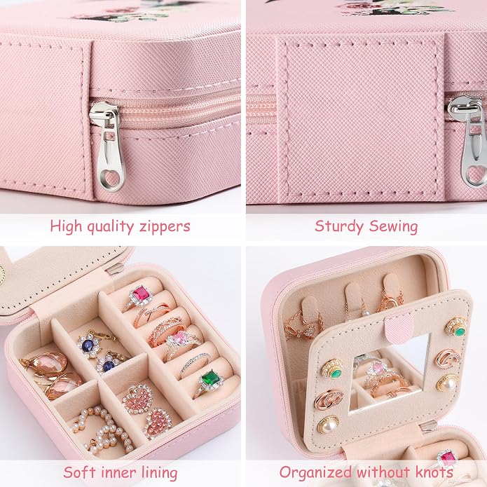 AYGXU Travel Jewelry Box for Women and Girls - Small Case With Initial A-Z - Teacher Gifts - Image 6