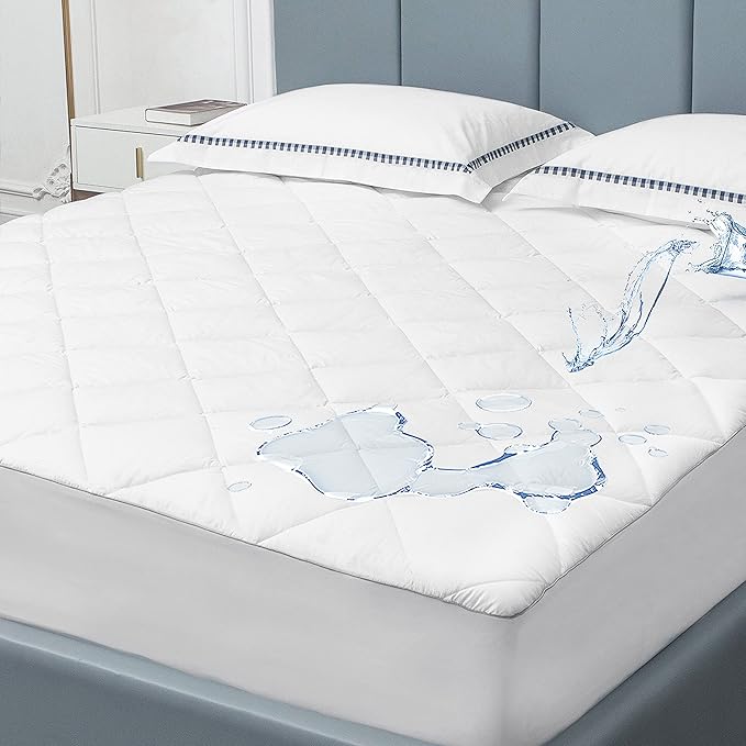 Sunflower Quilted King Mattress Protector, Mattress Pad King, Cotton Mattress Cover Waterproof, 18-22" Extra Deep Pocket Thin Version, Hypoallergenic Soft Durable