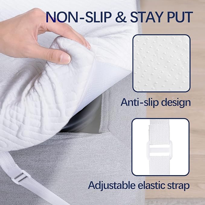 3 Inch Gel Memory Foam Mattress Topper Full Size High Density Cooling Pad Pressure Relief Bed Topper (with Removable & Washable Bamboo Cover)