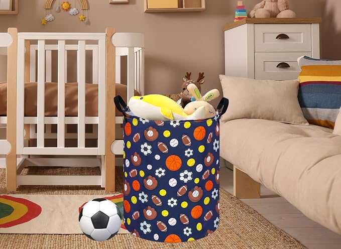 MAIZMZ Kids Hamper Storage Bins Organizer Toy Box Laundry Basket Large Canvas Collapsible Chest for Home/Dorm/Kitchen/Pet/Office/Closet/Shelf/Gift Baskets - Image 3