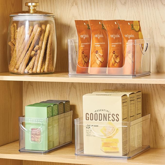 iDesign Recycled Plastic Cabinet and Pantry Storage Bin with Integrated Handles – 10” x 4.25” x 5”, Clear Bin - Image 3