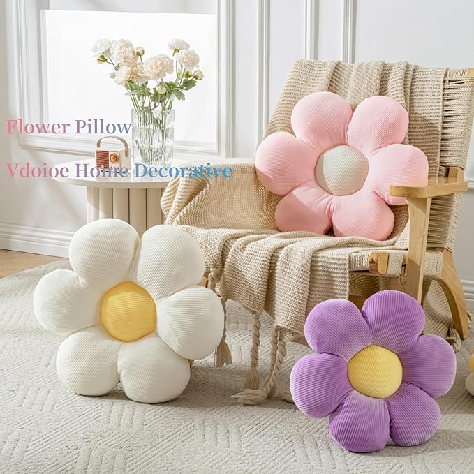Flower Shaped Throw Pillow Cushion Flower Pillow Soft Seating Plush Pillow 23.26" Floor Pillows Home Decorative Seating Cushions