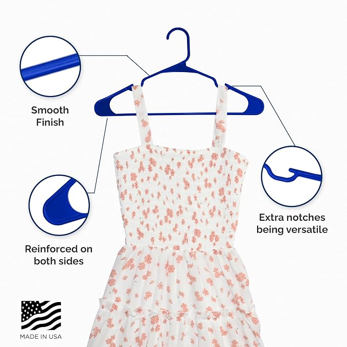Closetselect Plastic Hangers 50 Pack - Space Saving Clothes Hangers, Made in USA, Durable & Strong Plastic Shirt & Coat Hanger with Notches & Shoulder Grooves, Non-Slip Clothing Hangers | Royal Spice - Image 5