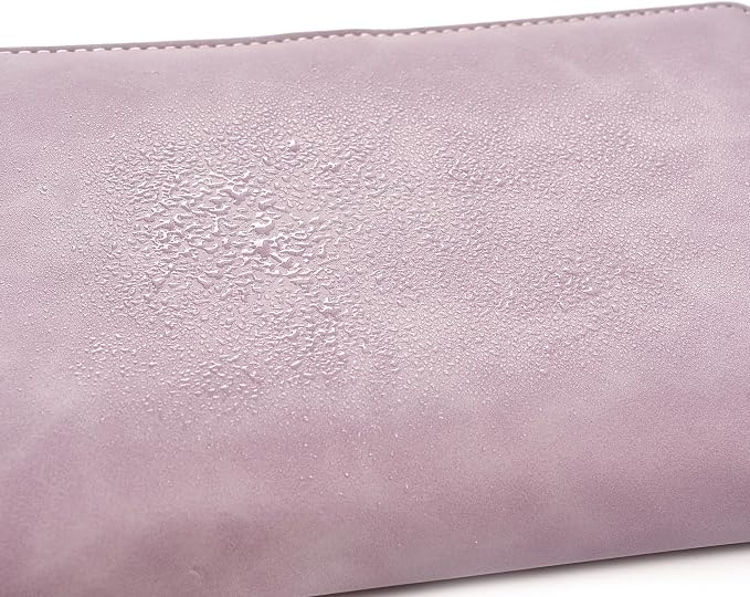 Travel Jewelry Binder Organizer Storage Book - Jewelry Boxes PU Leather Organizer Case with Zipper Velvet Pouches for Women Gifts - Pale Lilac - Image 4
