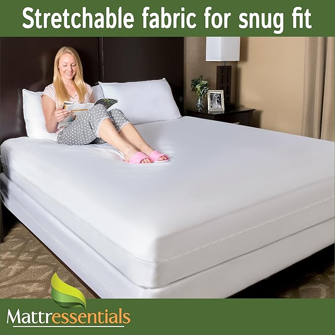 Zippered Cali King Mattress Protector (14"-16" Depth) - Bed Bug Waterproof Mattress Cover, Premium Quality Hypoallergenic Encasement White
