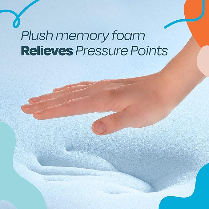 Linenspa Memory Foam Mattress Topper, Queen Size - 3 Inch Gel Infused Memory Foam - Plush Feel - Cooling and Pressure Relieving - CertiPUR Certified