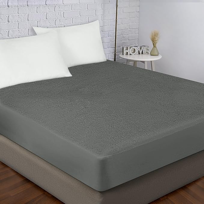 Utopia Bedding Premium Waterproof King Size Mattress Protector, Viscose Made from Bamboo Mattress Cover, Breathable, Fitted Style with Stretchable Pockets (Gray)