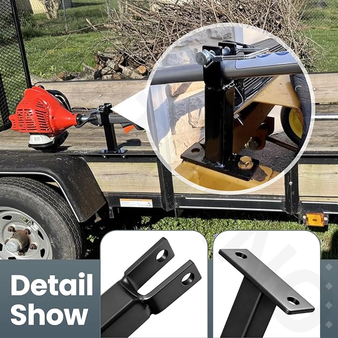 AMTHKNO Heavy Duty W/Hardware Racks Holder Carrier for Weeder/Extended Trimmer or Straight Shaft Weed-Eater, Lockable Racks, Trailer Trimmer Rack, W-eed Eater R ack - Securely/Transport Trimm-ers - Image 3