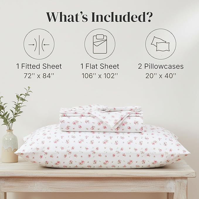 Modern Threads Silky Soft Microfiber and Wrinkle Free Sheets - Luxurious Microfiber Bed Sheets Includes Flat Sheet, Fitted Sheet with Deep Pockets, & Pillowcases Ivory, California King