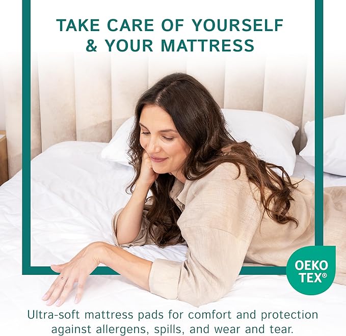 California King Size Waterproof Mattress Pad - Fitted Mattress Protector with Quilted Pillow Top Mattress Topper - Premium Quality Hypoallergenic Mattress Cover (72”x84”)
