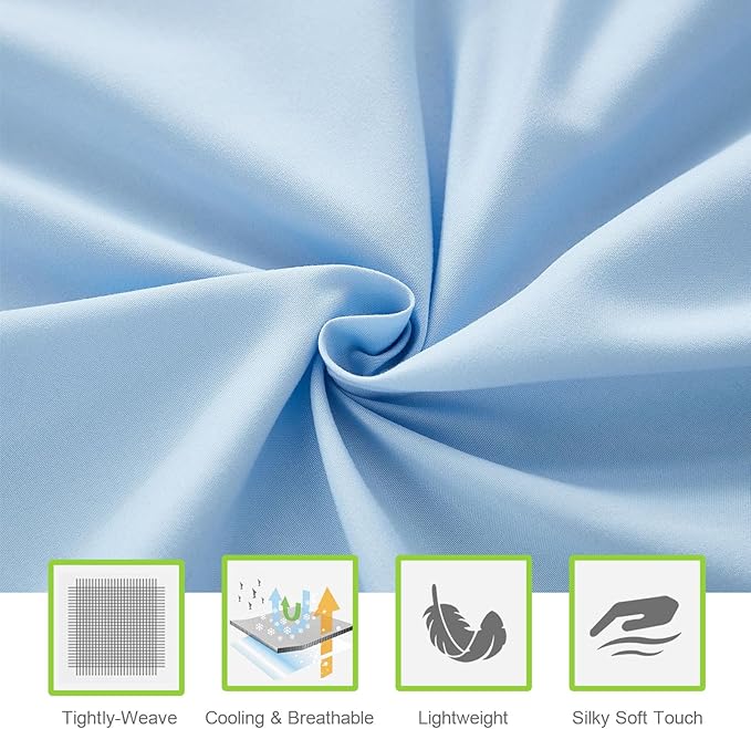 ILAVANDE King Size 6 Piece Bed Sheets Set, Baby Blue - 1800 Series Microfiber, Deep Pockets, Wrinkle & Fade Resistant, 5-Star Hotel Sleeping Experience