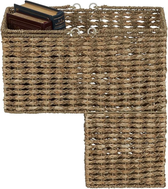 Household Essentials Wicker Stair Basket, Wicker Step Organizer with Handles, Use to Collect and Transport Items from Floor to Floor - Image 4