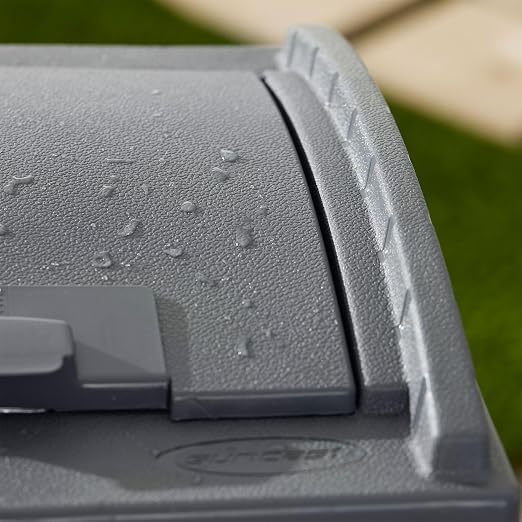 Suncast 3 Pack Trash Hideaway Refuse Container, Stylish Resin Outdoor Garbage Bin with Latching Lid, 30 to 33 Gallon Capacity, Cyberspace - Image 4