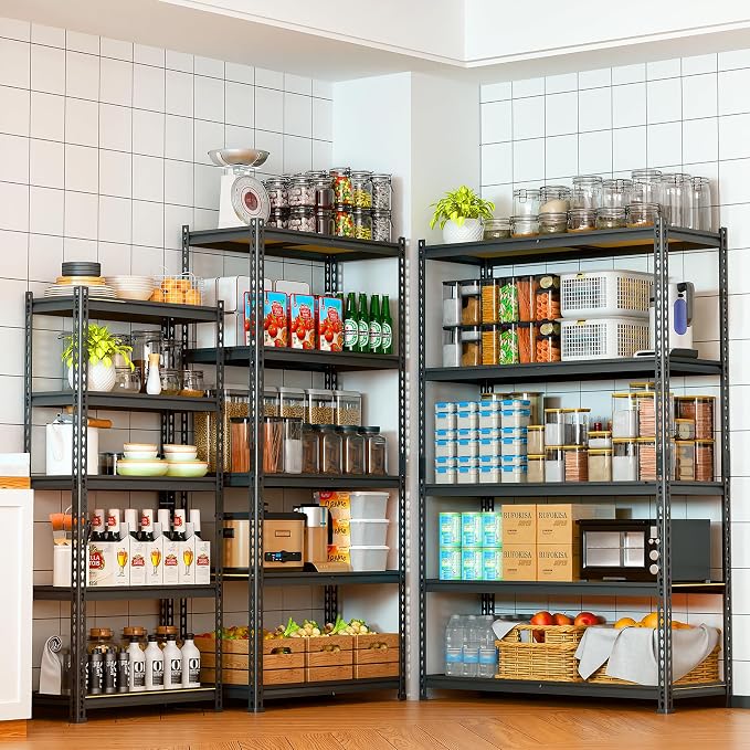 LEVELEVE 5-Tier Storage Shelving Unit, Metal, for Kitchen, Garage, Laundry Room, Adjustable, 30" L x 12" W x 60" H, Rectangular, 2 Pack - Image 2