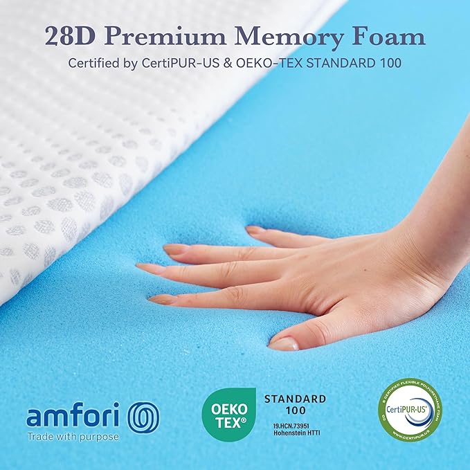 SINWEEK 3 Inch Gel Memory Foam Mattress Topper King Size, Bamboo Mattress Pad for Body Pressure Relief, Cooling Bed Topper with Breathable Soft Cover, CertiPUR-US Certified