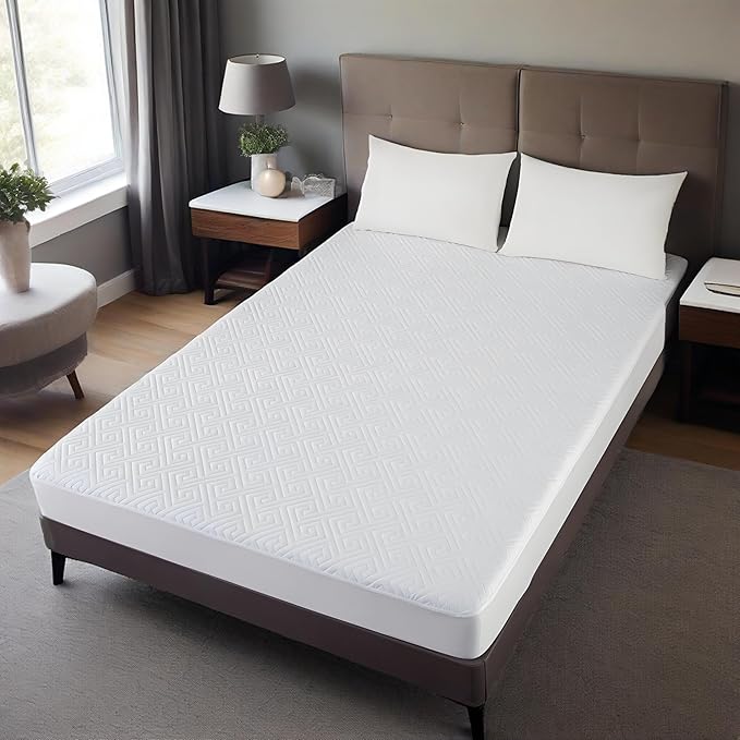 Waterproof Mattress Protector King Size,IPX5 Quilted Bed Mattress Cover 325GSM,6"-18" Deep Pocket Fitted Sheet,Ultra-Soft Breathable Soft Noiseless Mattress Pad Cover,Vinyl Free Machine Washable
