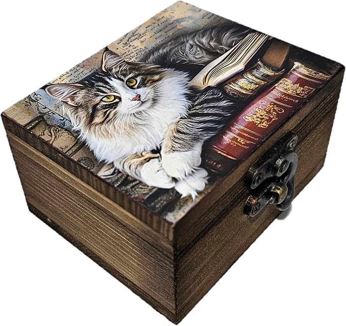 RK Collections Trinket Box Small Jewelry Keepsake Box | Trinket Box lovers Gift Idea, Animals Ornaments for Girls, Women, Gift Idea, Home Décor (Cat) by RK+Collections