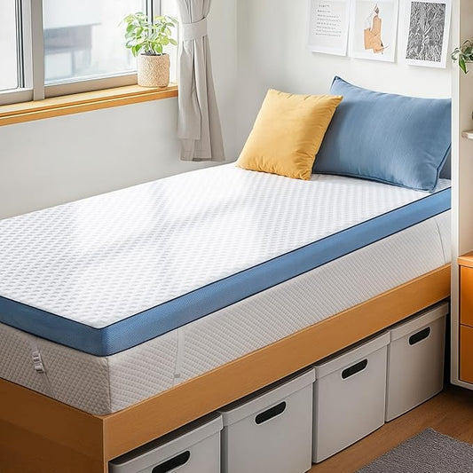 PERLECARE 3 Inch Firm Mattress Topper Twin Size, Cooling Gel-Infused & Bamboo Charcoal Memory Foam Bed Topper for Pressure Relief, High-Density Mattress Pad with Removable Cover, CertiPUR-US Certified
