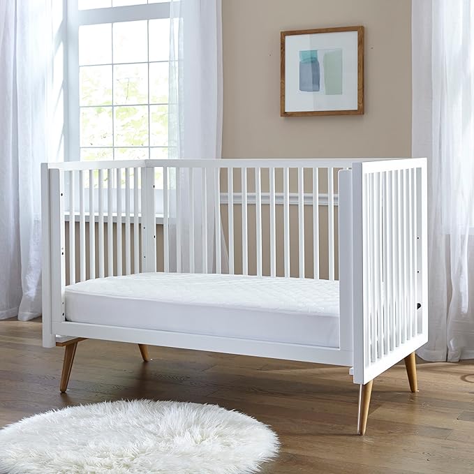 Sealy Baby Antimicrobial Fitted Waterproof Infant Crib Mattress Protector Pad and Toddler Bed Cover, Designed to Neutralize Odors, Machine Washable and Dryer Friendly, 52” x 28”- White (Pack of 2)
