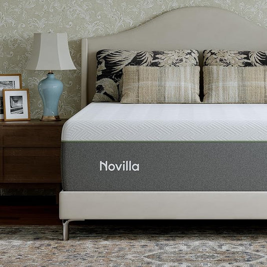 Novilla Bliss Green Tea Memory Foam Twin Mattress, Twin Mattress 10 Inch for Kids for Refreshing Sleep with Cool-Touch Nylon Cover, Zone Support & Pain Relief with CertiPUR-US Certified Foams