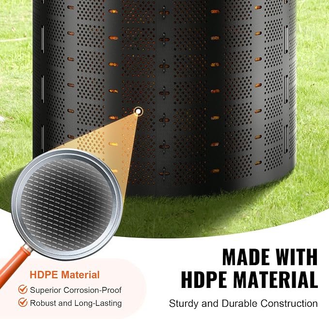 VEVOR Compost Bin 220 Gallon, Outdoor Expandable Composter, Easy to Setup & Large Capacity Composting Bin, Fast Creation of Fertile Soil - Image 5