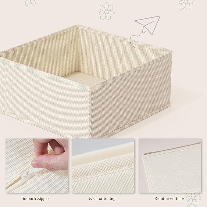 Criusia Drawer Organizer 18-Piece Set, Dresser Organizer for Baby Clothes, Foldable Closet Storage & Drawer Dividers for Underwear, Socks, Nursery (Beige) - Image 4