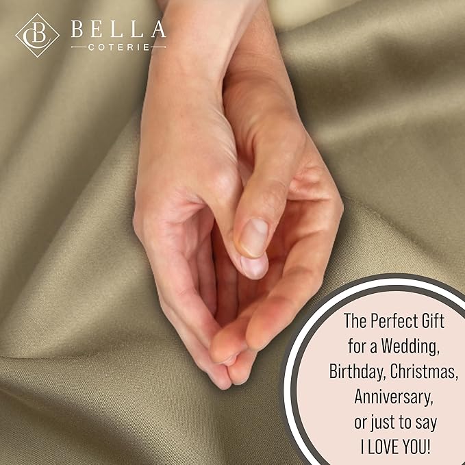 Bella Coterie Luxury Bamboo Viscose Cal King Size Sheet Set | 100% Organically Grown | Ultra Soft | Cooling for Hot Sleepers | 18" Deep Pocket [Olive]