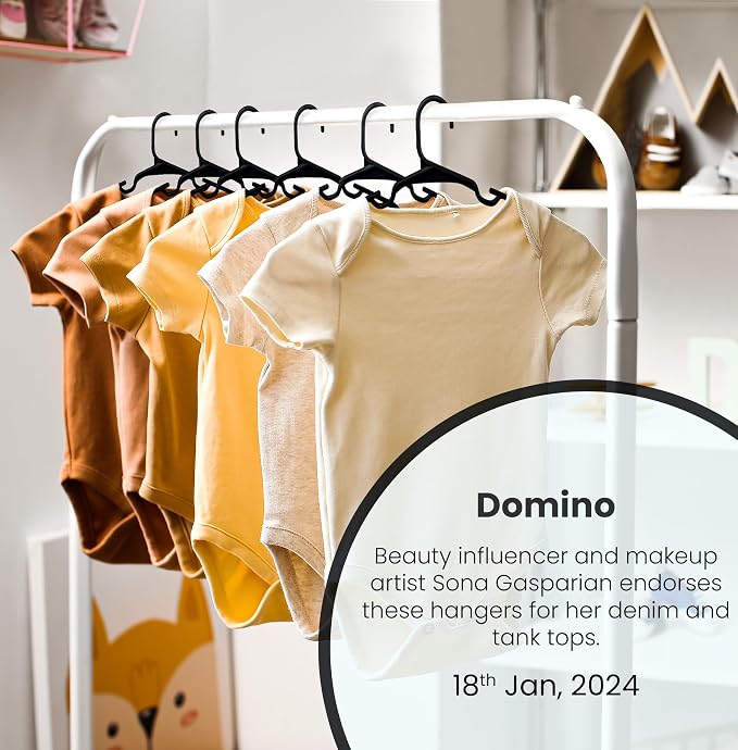 Utopia Home 60 Pack Kids Hangers - 11.5 Inch Plastic Baby Hangers for Closet - Childrens Hanger for Clothes & Infant Hanger for Closet - for Everyday Standard Use (Black) - Image 5