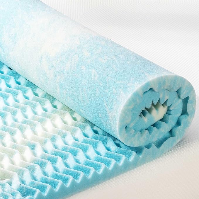 Best Price Mattress 3 Inch 5-Zone Swirl Gel Aerobreeze Foam Mattress Topper, CertiPUR-US Certified, Dorm Essentials, Twin