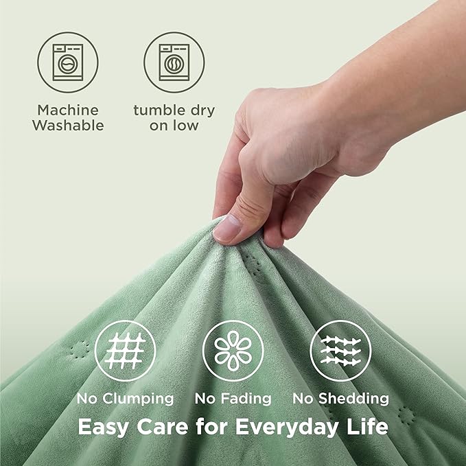 Bedsure Velvet Fleece Comforter Set Queen, Sage Green Lightweight Quilted Bedding Set, Soft Warm Blanket for All Season, 3 Pieces, 1 Comforter (90" x 90") and 2 Pillow Shams (20" x 26")