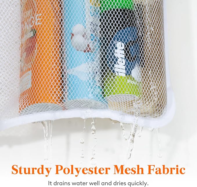 Lifewit Cruise Essentials Shower Caddy Must-Have, 9 Pockets Hanging Bathroom Organizer with Quick-Dry Mesh, Portable Shower Bag to Storage Soap, Shampoo, for RVing, Travel, Camping, White, 1 Pack - Image 5
