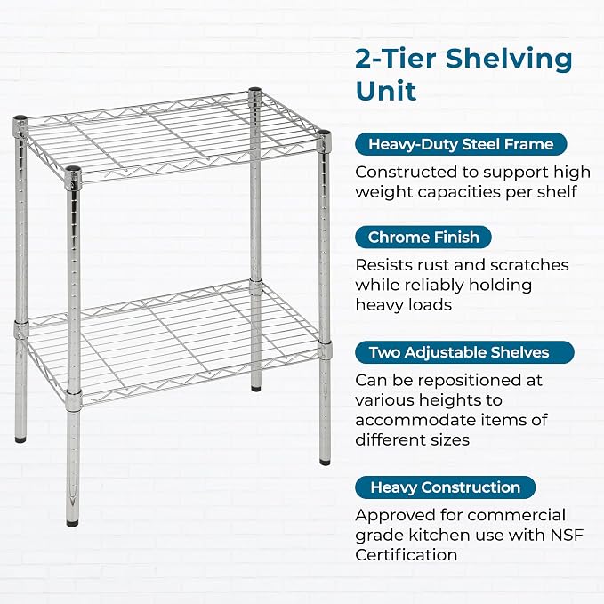 Honey-Can-Do 14x24x24 Shelving Unit CRM SHF-09374 Chrome, 500 lbs - Image 5