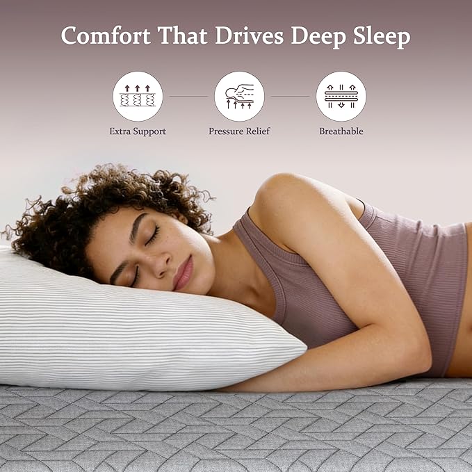 Sleepmax Extra Firm Mattress Topper 3 Inch Queen Size - Fusion Memory Foam Bed Topper Enhanced Pain Relief - Gel Bamboo Charcoal Green Tea Copper Cooling Pad with Cover No Odor - CertiPUR-US Certified