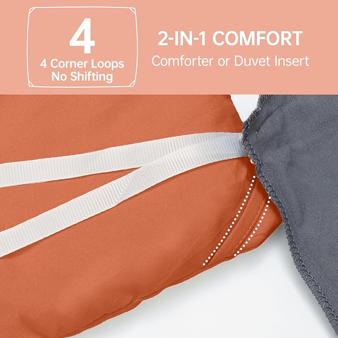 MUXHOMO Queen Comforter Set, All Season Ultra Soft Down Alternative Bedding - 3 Piece Lightweight Bed Set Includes 1 Comforter (90"x90") and 2 Pillow Shams (20"x26"), Burnt Orange