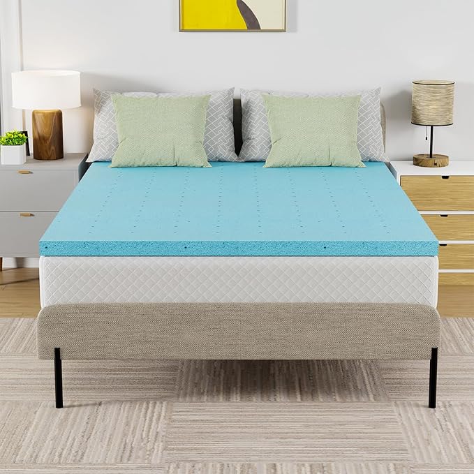 PayLessHere 2 Inch Gel Memory Foam Mattress Topper/Gel Infused Mattress Topper/CertiPUR-US Certified/Easy to Clean, (Full)