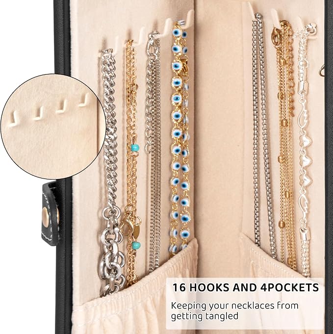 AKOZLIN 6-Tier Jewelry Box Lockable Leather Jewelry Storage Case with 5 Drawers for Women Girls Ring Necklace Earring Bracelet Holder Organizer with Mirror - Image 6