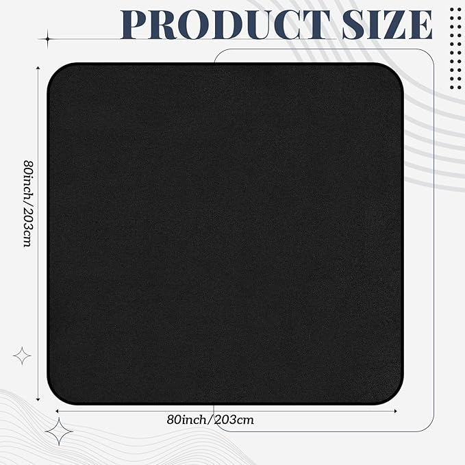 1 Pcs Couples Waterproof Mat 80 x 80 in Lover Reusable Stainproof Blanket Quiet Easy Use Mattress Protector for Adult Multi Functional Bed Sheet Couple Messy Play Pleasure Comfort (Black)