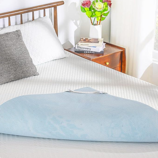 EGO Gel Memory Foam Mattress Topper, 4 Inch King with Removable Breathable Soft Cover, Cooling Bed Topper for Comfort Body Support & Pressure Relief, CertiPUR-US Certified