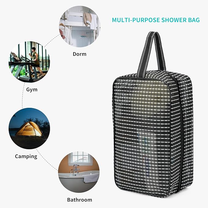 REDSINDA Mesh Shower Caddy Bag for Bathroom Gym Camping Portable Travel Mesh Toiletry Bag for Women Men - Image 4